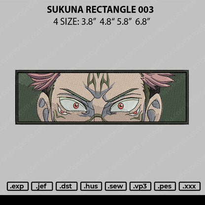 Sukuna Rectangle Embroidery File 4 size