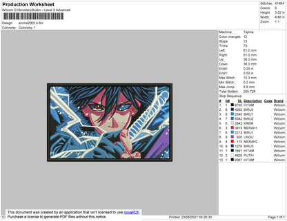Sasuke Light Rectangle Embroidery File 4 size