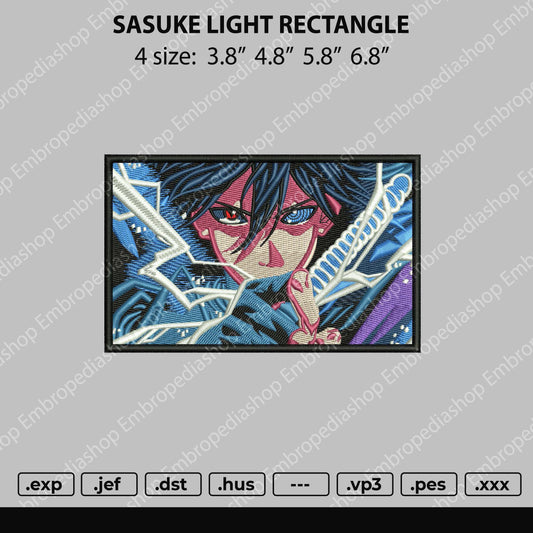 Sasuke Light Rectangle Embroidery File 4 size