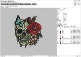 Skull Roses Embroidery File 6 sizes