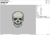 Head Skull Embroidery File 6 sizes