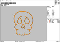 Skull App 1209 Embroidery File 6 sizes