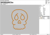 Skull App 1209 Embroidery File 6 sizes