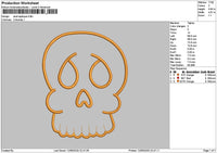 Skull App 1209 Embroidery File 6 sizes