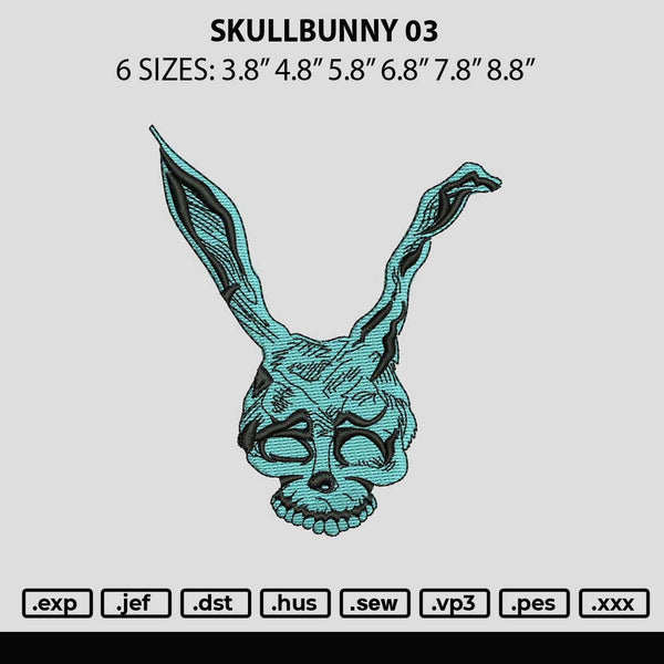 Skullbunny 03 Embroidery File 6 sizes