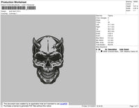Skull Devil Embroidery File 4 size