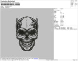 Skull Devil Embroidery File 4 size