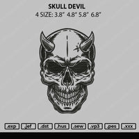 Skull Devil Embroidery File 4 size