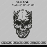 Skull Devil Embroidery File 4 size