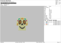 Skull Flowers Embroidery File 6 sizes