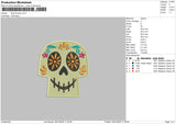 Skull Flowers Embroidery File 6 sizes