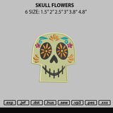 Skull Flowers Embroidery File 6 sizes