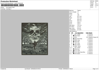 Skull Galaxy Embroidery File 4 size