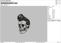 Skull Hairstyle Embroidery File 6 sizes