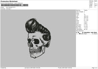 Skull Hairstyle Embroidery File 6 sizes