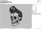 Skull Hairstyle Embroidery File 6 sizes