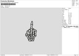 Skull Hand 0908 Embroidery File 6 sizes