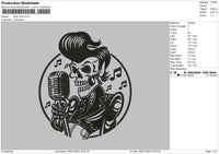 Skull Rock Embroidery File 6 sizes