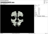 Skull Silhouette Embroidery File 4 sizes