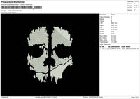 Skull Silhouette Embroidery File 4 sizes