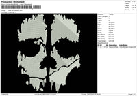 Skull Silhouette Embroidery File 4 sizes