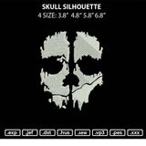 Skull Silhouette Embroidery File 4 sizes