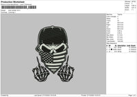 Skull Soldier Embroidery File 6 sizes