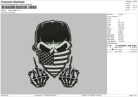 Skull Soldier Embroidery File 6 sizes