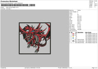 Slifer The Sky Dragon Embroidery File 4 size