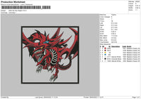 Slifer The Sky Dragon Embroidery File 4 size
