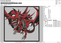 Slifer The Sky Dragon Embroidery File 4 size