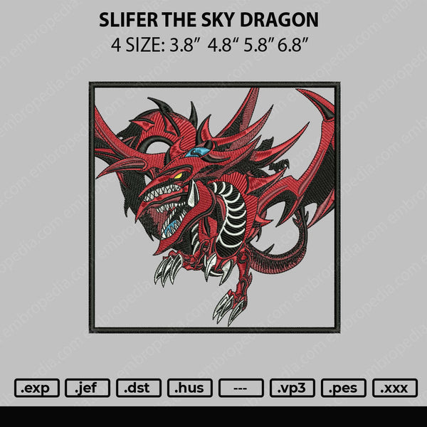 Slifer The Sky Dragon Embroidery File 4 size