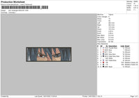 Slim Rectangle Sasuke Embroidery File 4 size