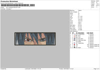 Slim Rectangle Sasuke Embroidery File 4 size