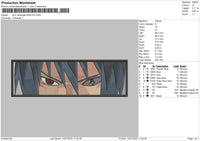 Slim Rectangle Sasuke Embroidery File 4 size