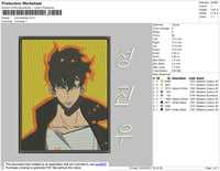 Solo Leveling Embroidery File 4 size