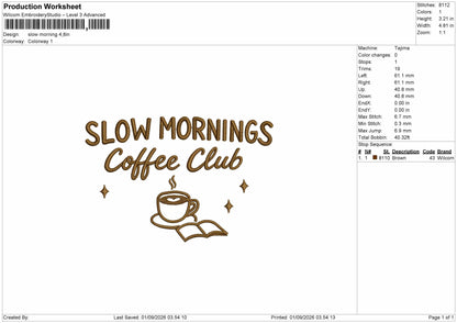 Morning Text 0109 Embroidery Machine Design File 6 sizes