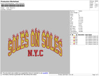 Soles Flames Embroidery File 4 size