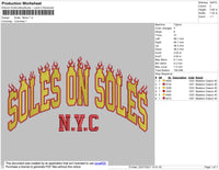 Soles Flames Embroidery File 4 size