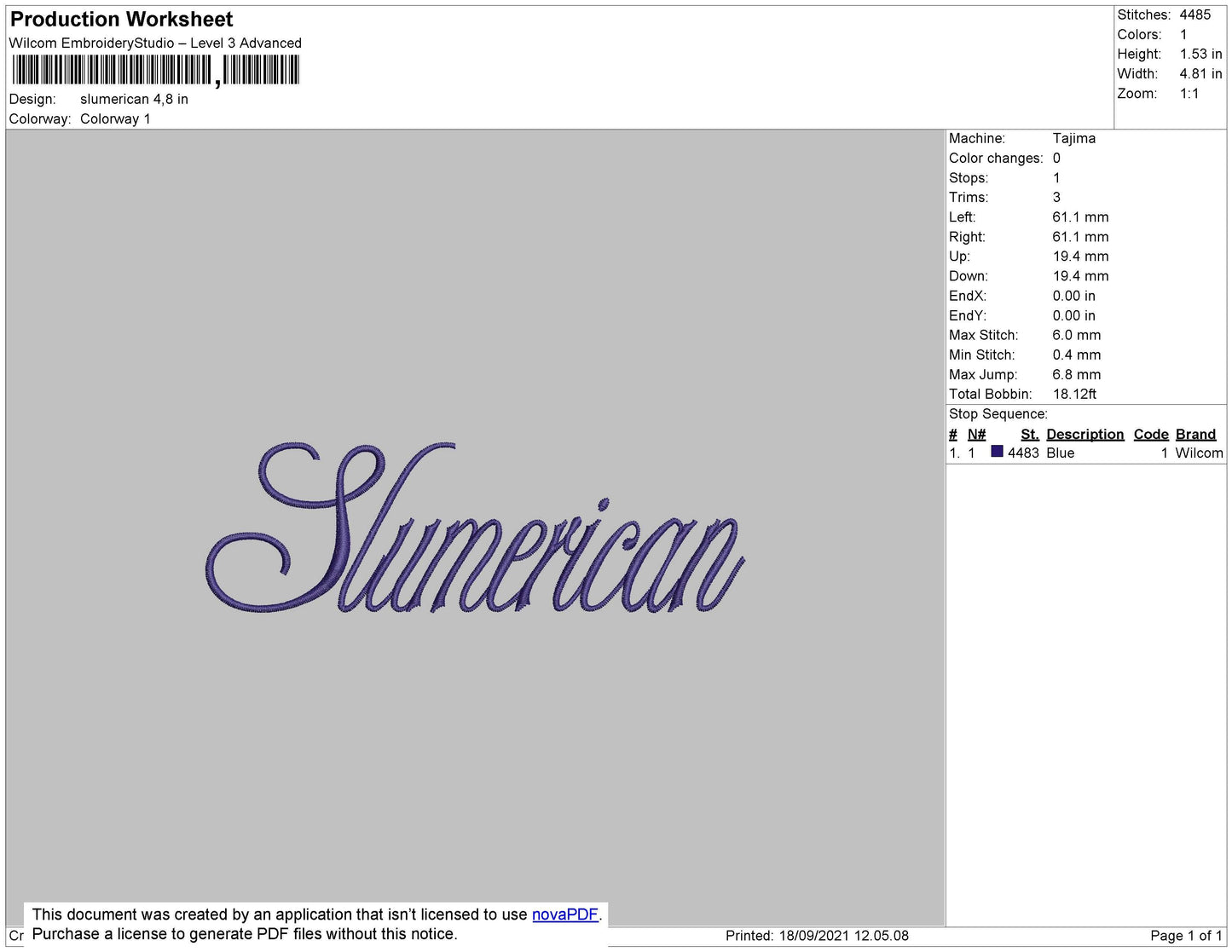 Slumerican Embroidery File 4 size