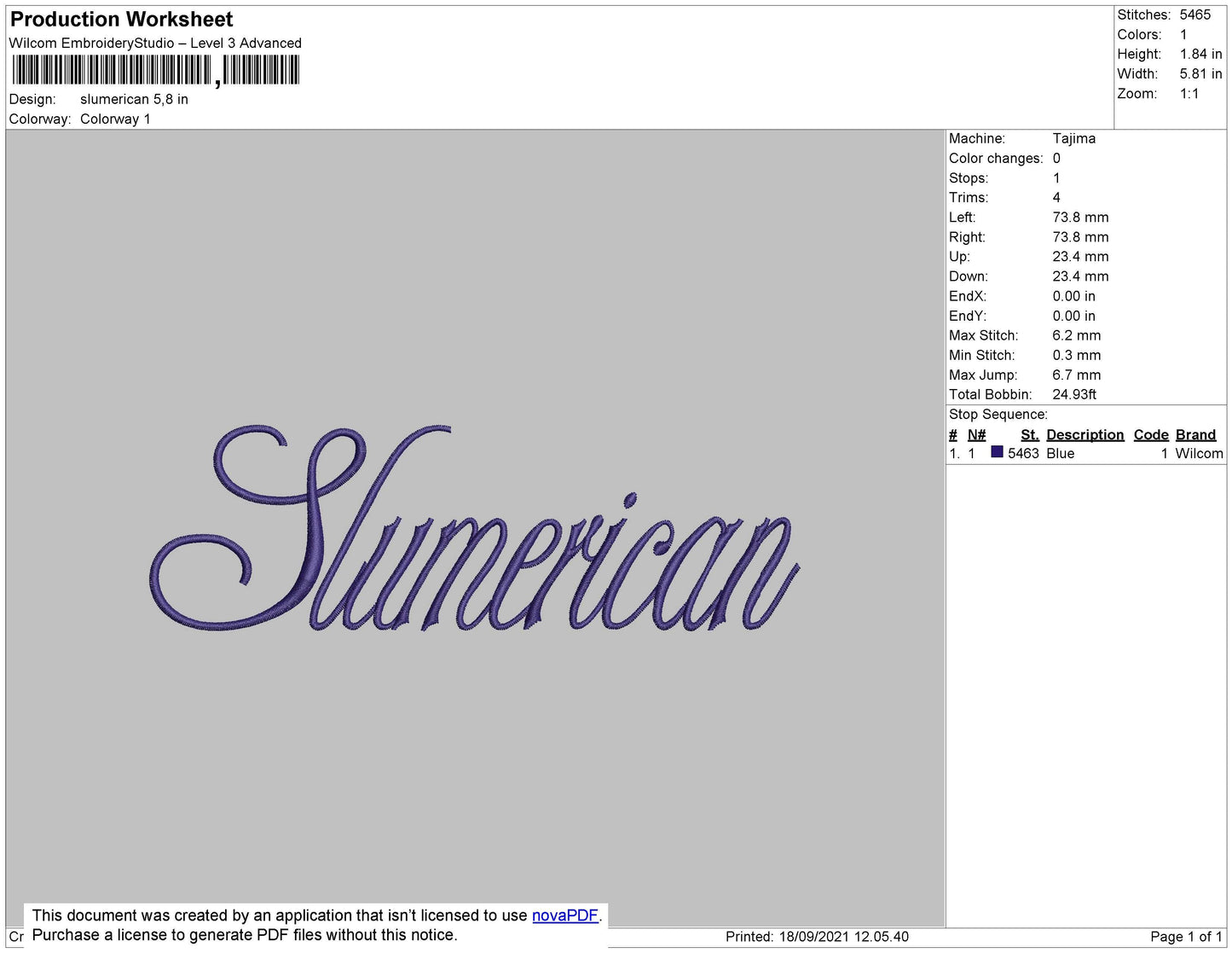 Slumerican Embroidery File 4 size