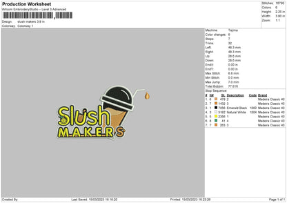 Slush Makers Embroidery File 6 sizes