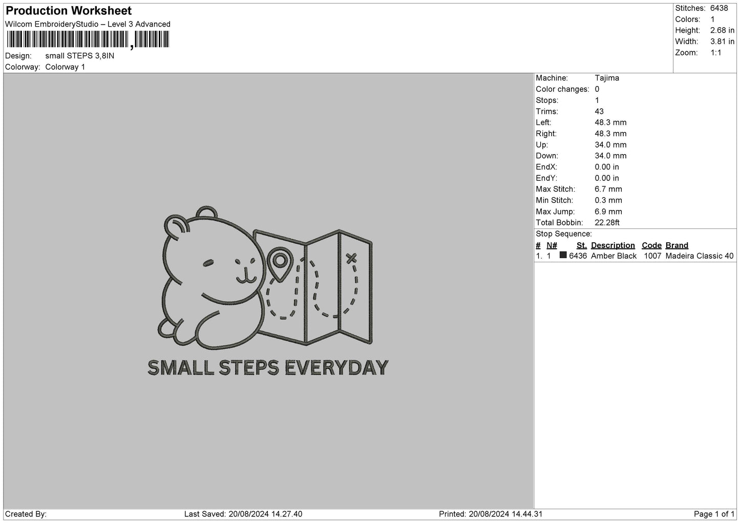 Steps Text 02 Embroidery File 6 sizes
