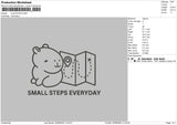 Steps Text 02 Embroidery File 6 sizes