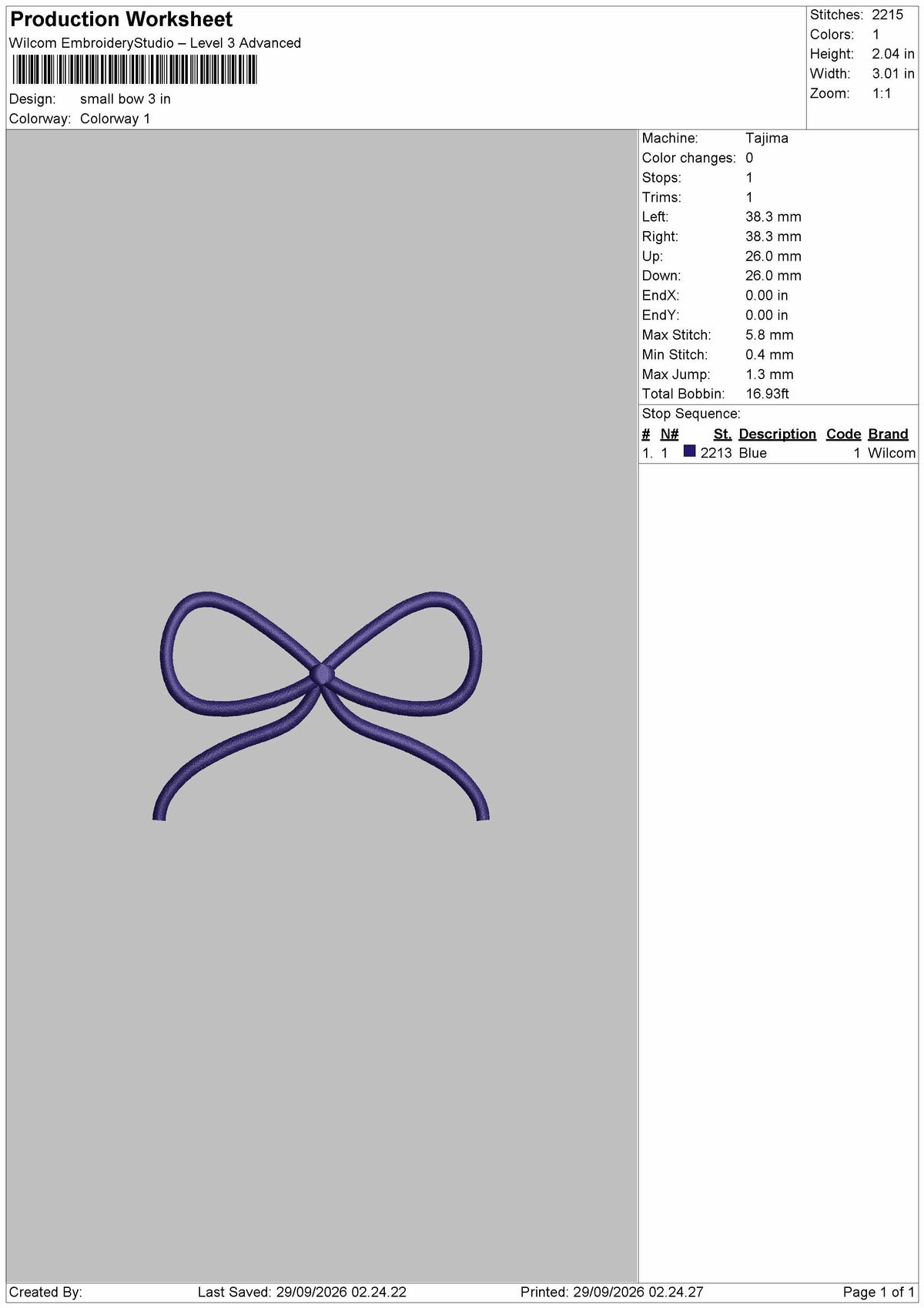 Small Bow Embroidery Machine Design File 6 sizes