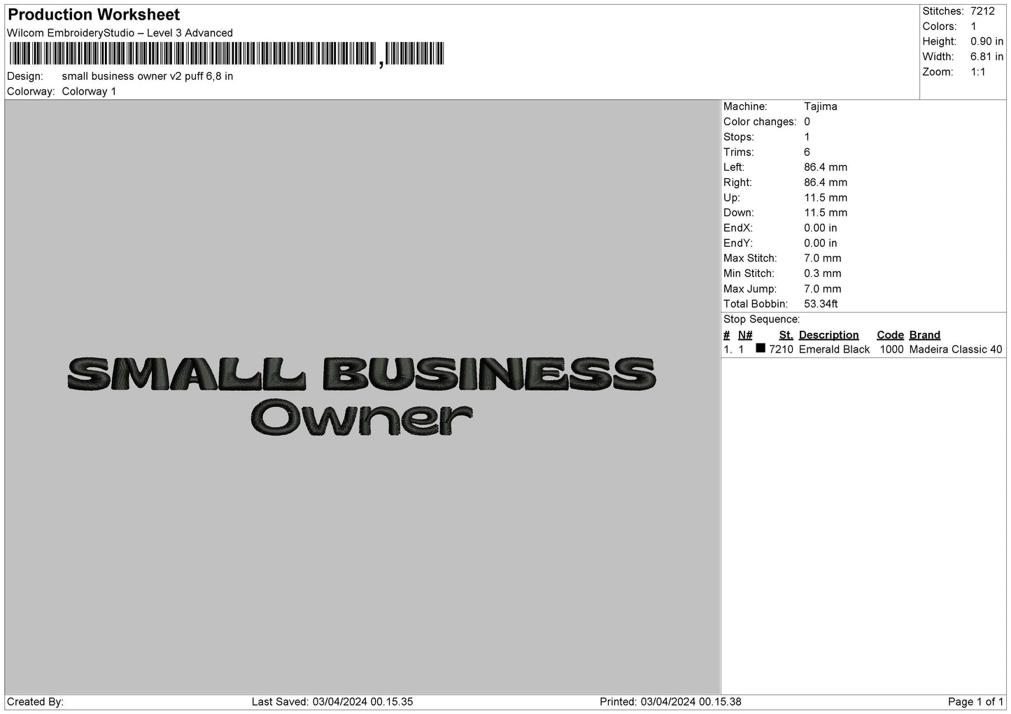 Ownertext V2 Embroidery File 6 sizes