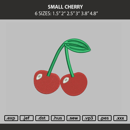 Small Cherry Embroidery Machine Design File 6 sizes