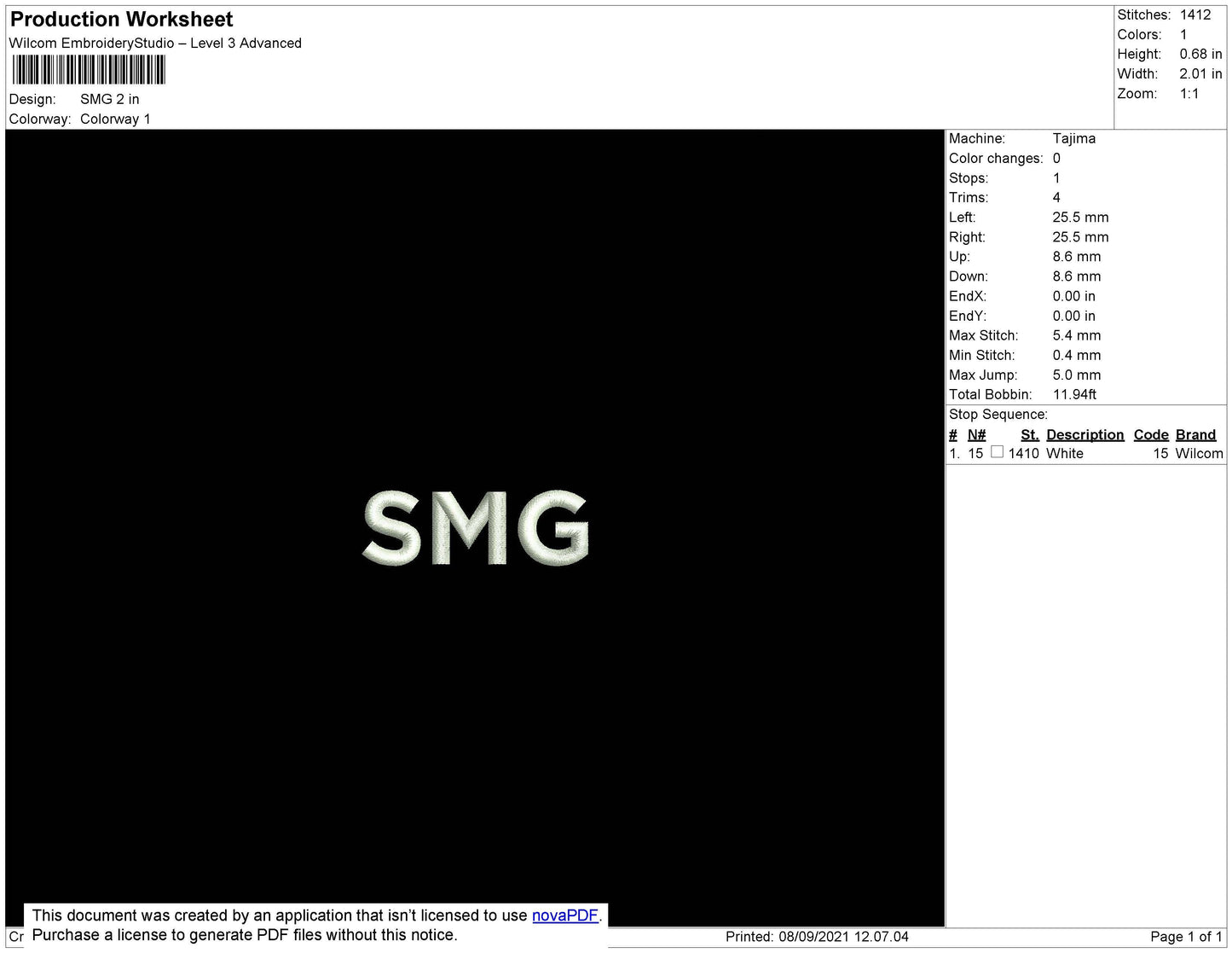 SMG Embroidery File 5 size