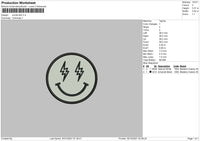 Smile Bolt Embroidery File 4 size