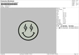 Smile Bolt Embroidery File 4 size